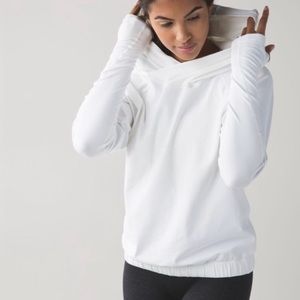 Lululemon Athletica White Hoodie Draped Open Back Size 6